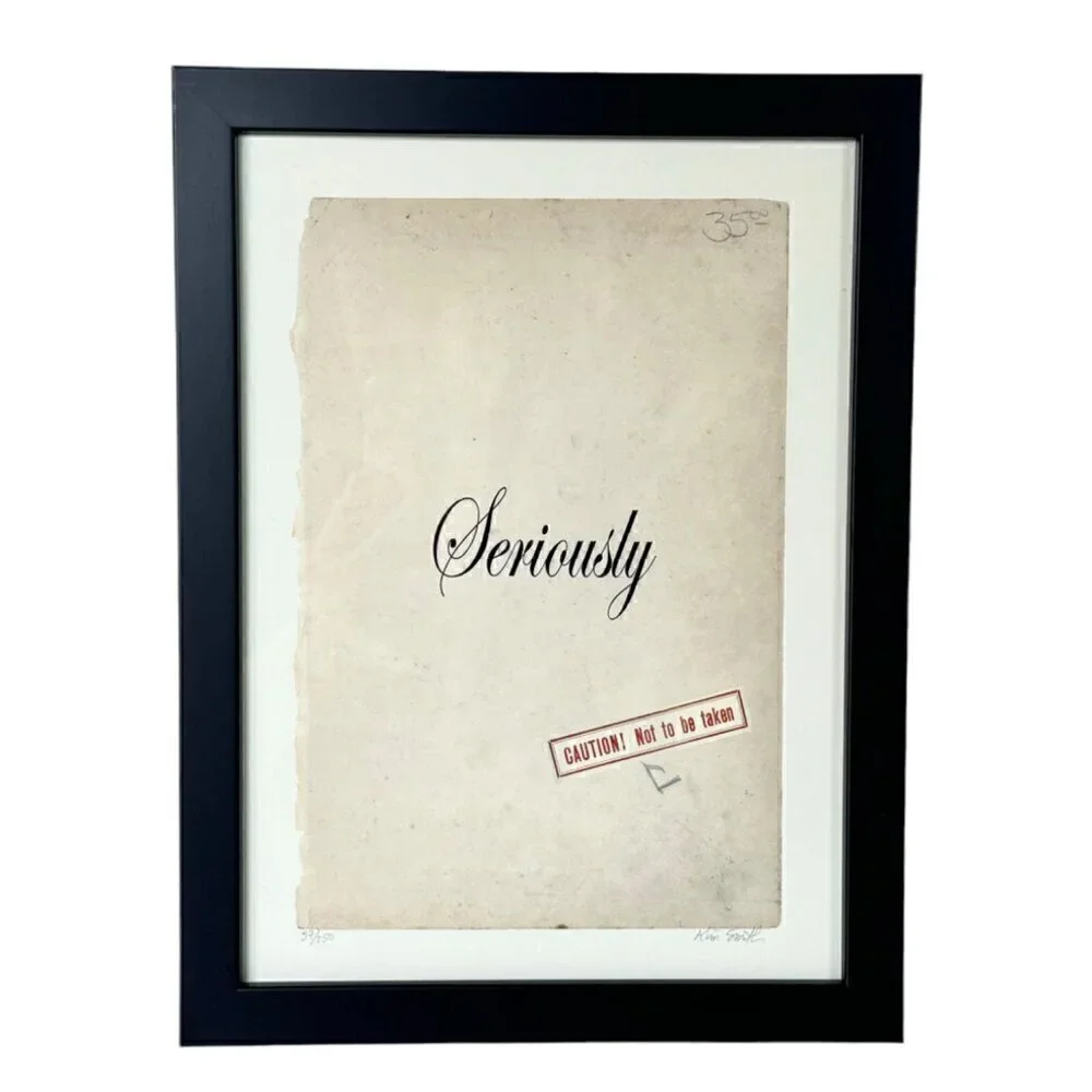 NEW Smith & Co Wall Art Print Vintage Style Caution - Not To Be Taken Seriously
